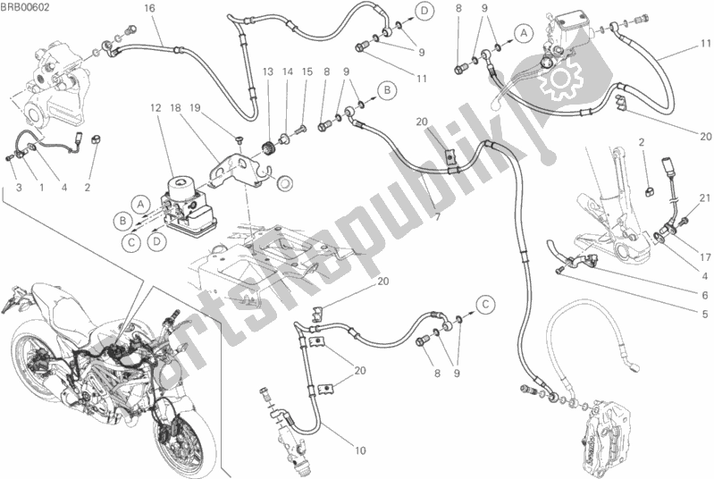 All parts for the Antilock Braking System (abs) of the Ducati Monster 659 Australia 2018